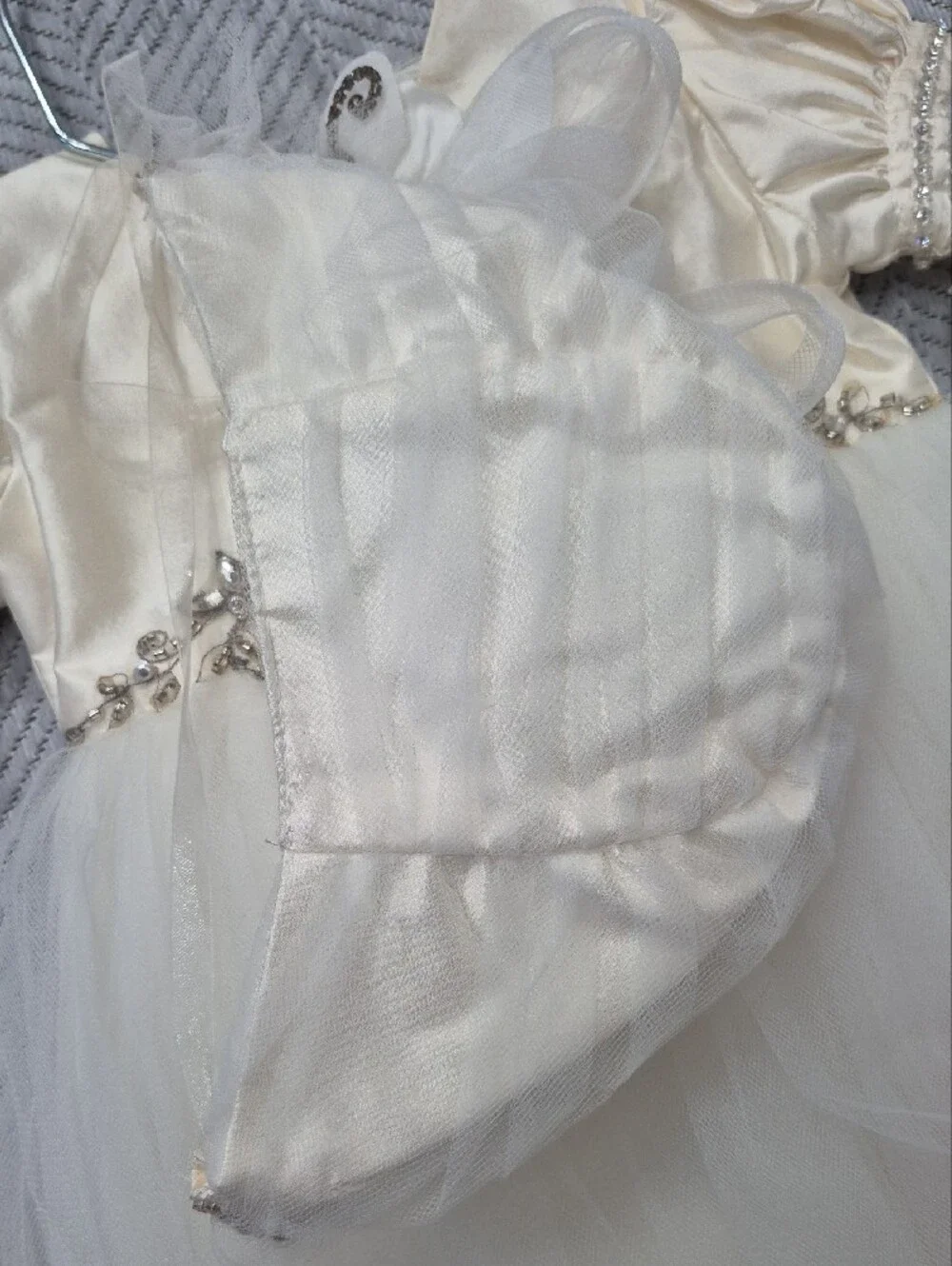 NWT Christie Helene Luxury Heirloom Rare Silk Couture Christening Gown Bonnet 6M